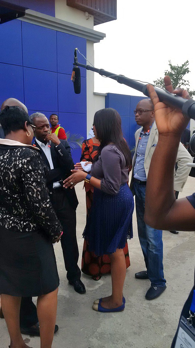 Press crew with Professor Osibanjo